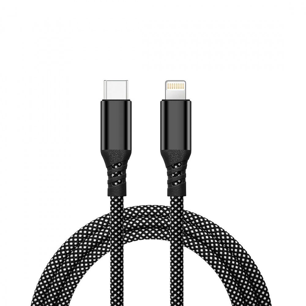 Ultra-resistant nylon cable with reinforced tips, Type C/Lightning, 1.2m