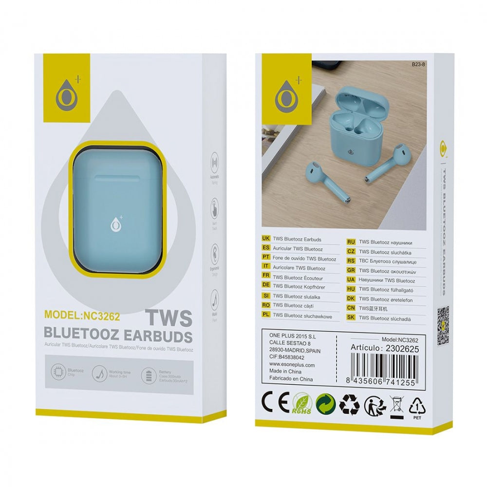 TWS BT5.3 300mAh NC3262 Blue Bluetooth Headset